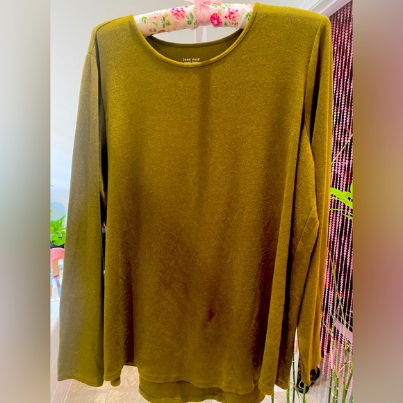 JOAN VASS OLIVE LONG SLEEVE TOP - Picture 5 of 5